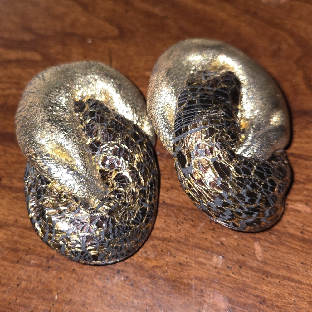Gold and Black Reptile Decor Clip On Earings